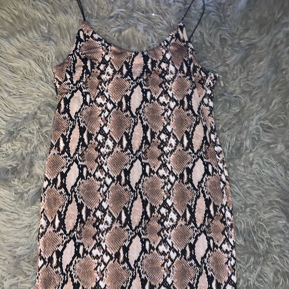 Spaghetti Strap Snake Skin Print Dress
